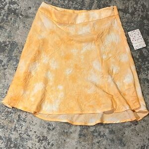 Free People Orange and White Mini Skirt